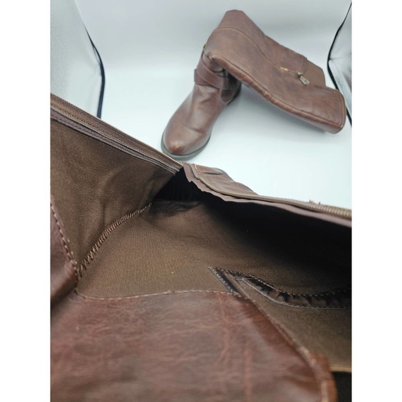 G By Guess Women's Boots Tall Shaft Wide Calf Boots Brown Sz 8M Fits like 7.5M - Picture 9 of 12